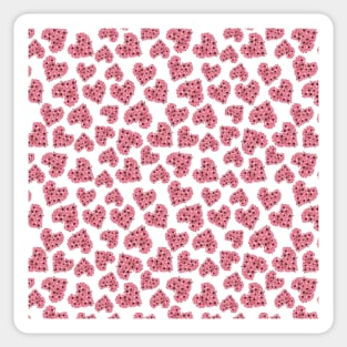 Pink gazania flower hearts seamless pattern design Sticker